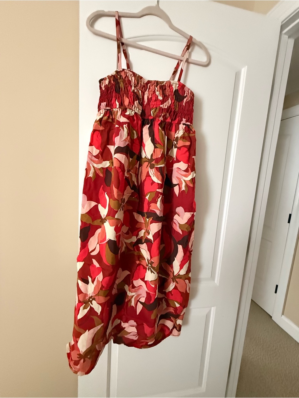 A New Day Target Red Floral Sundress with Adjustable Straps